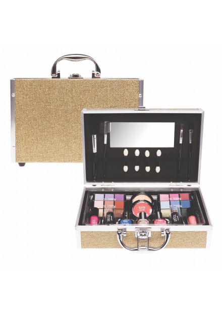 Make up koffer middel goud Make up koffer middel goud