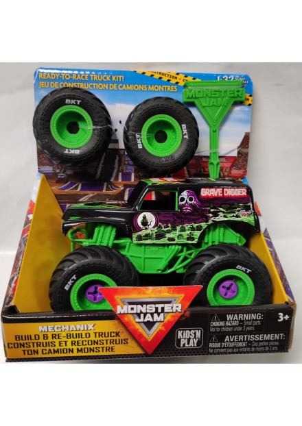 Hot Wheels Monster Jam Mechanix 1:32 Build 'N Re-Build El Grave Digger