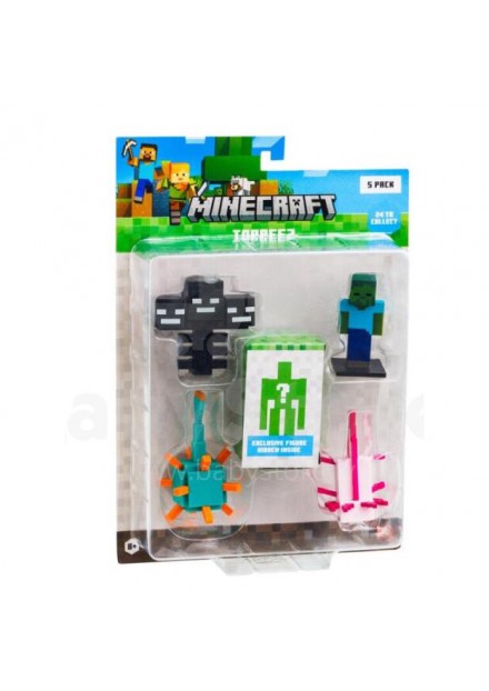 Minecraft 3D toppeez 5 pak blok Minecraft 3D toppeez 5 pak blok