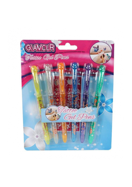 Glamour glitter Tattoo  pennen 6 Stuks