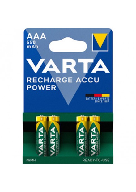 Batterijen AAA 4 Stuks Varta Oplaadbaar Batterijen AAA 4 Stuks Varta Oplaadbaar