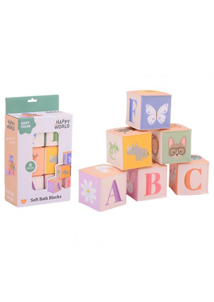 Happy world zachte blokken 6 stuks