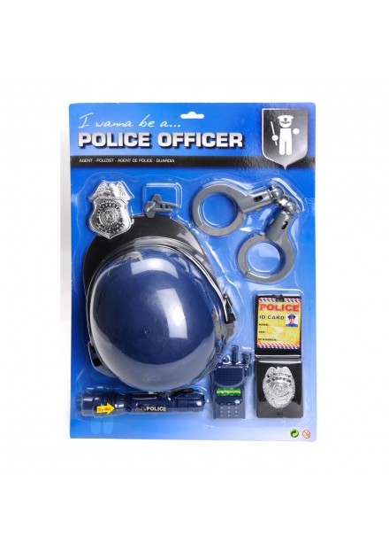 Politie helm speelset op kaart