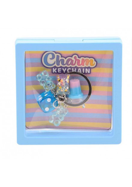 Fabulous mini charms sleutelhanger blauw