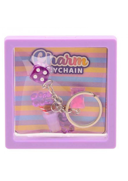 Fabulous mini charms sleutelhanger paars