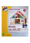 Woody Toys poppenhuis met poppen en meubeltjes