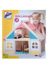 Woody Toys poppenhuis met poppen en meubeltjes