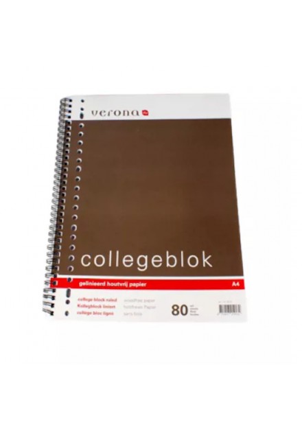 Spiraal Collegeblok A4 23rings lijn  verona 80 vel