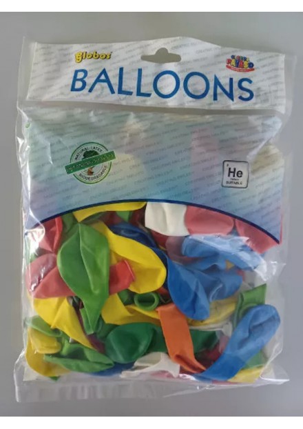 BALLON KLEUREN 100 STUKS latex ASSORTI