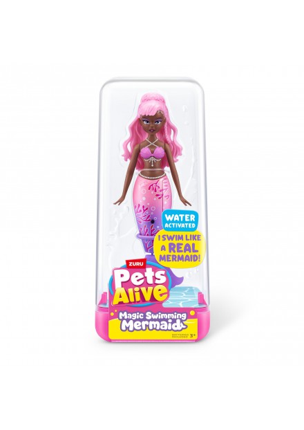 Pets alive zwemmende zeemeermin  donker rose