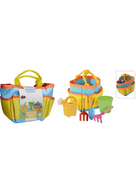 Tuingereedschap voor kinderen in tas