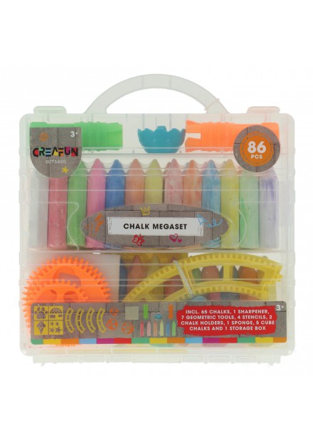 Stoepkrijt mega set 86 delig Creafun oudoor