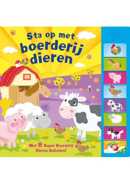 Geluidenboek sta op boerderijdieren