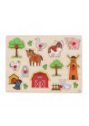 Knopjespuzzel Boerderij hout 30 X 22 cm