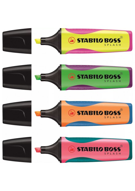 Tekst markers 4 Stabilo BOSS splash in etui