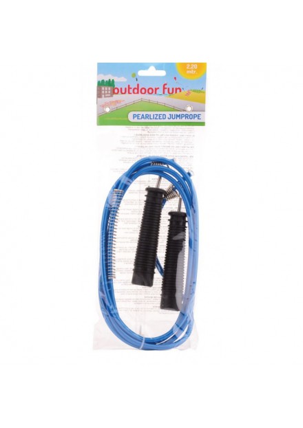 Outdoor fun parelmoer springtouw  5 meter.r blauw