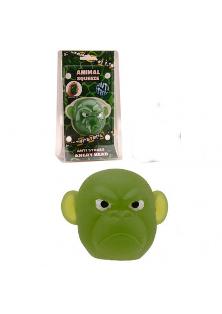 Anti strech - Angry squeez animal head  groen
