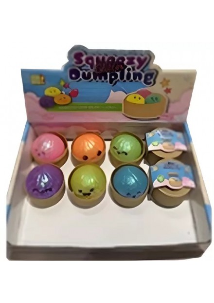 Squeezy Dumpling met glitter 5cm Assortie