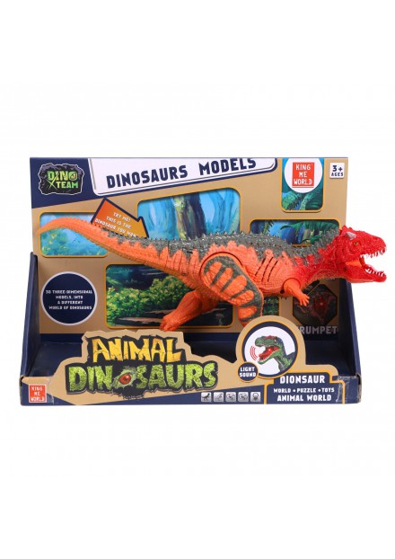 Dino met licht en geluid  oranje