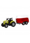 Tractor met paardentrailer rood met licht en geluid