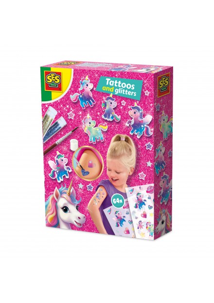 SES Unicorn - Tattoos en glitters