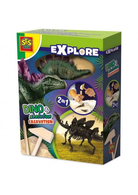 SES Creative Dino en skelet opgraven 2-in-1 - Stegosaurus