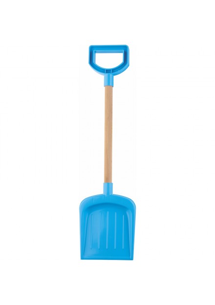 Strandschep  52cm  Met Houtsteel blauw
