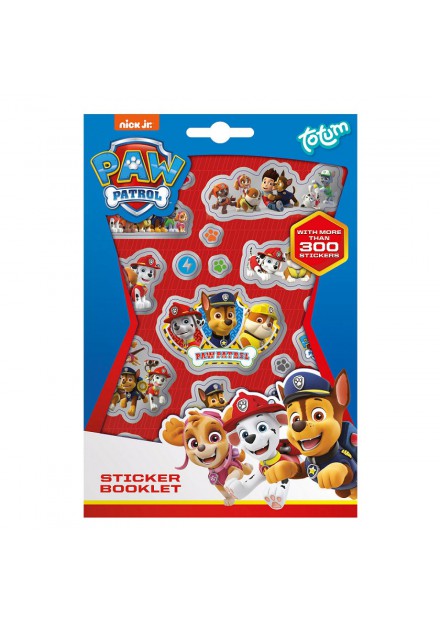 Totum Paw Patrol  Stickerboek 4 vellen 300 stickers