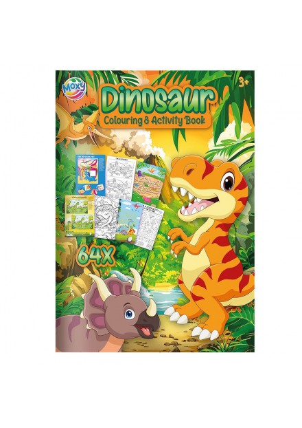 Moxy Kleur en activiteitenboek dinosaur  A4 - 64 vellen