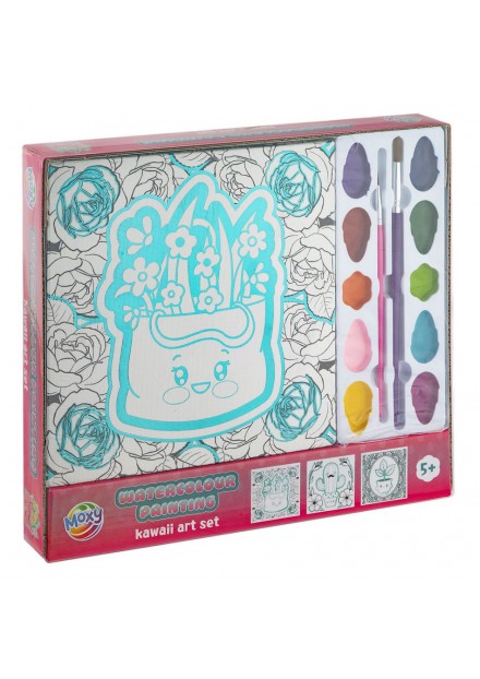 Moxy Aquarel Kawaii verfset  planten