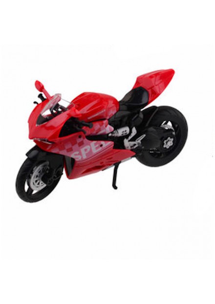 Race motorfiets in doos rood