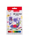 Bruynzeel Viltstifen Twin Points 20 Kleuren
