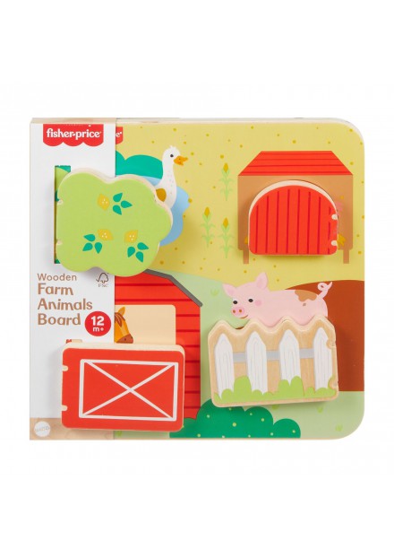 Fisher-Price houten kiekeboo boerderijdieren 12m