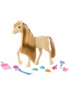 Barbie Pony + Assortiment met verschillende onderdelen licht bruin