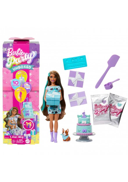 Barbie Party unboxed 2/1 pop met blauwe jurk