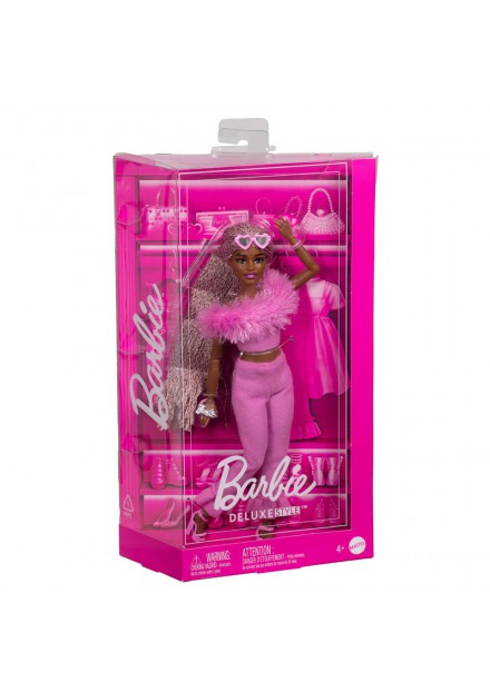 Barbie Fashionsta pop deluxe met bont en vlechten