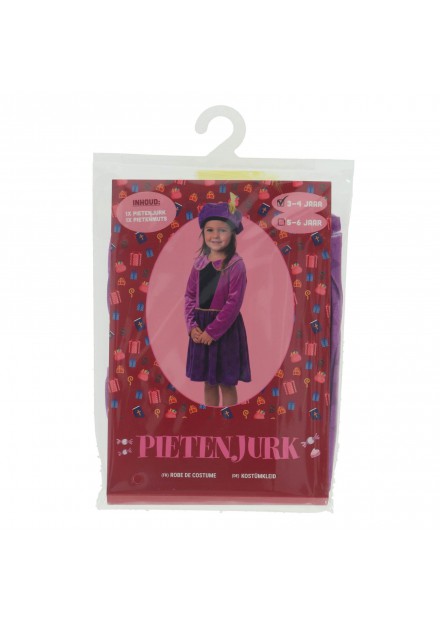 Pietenjurk Paars Sterren 98-104 Cm