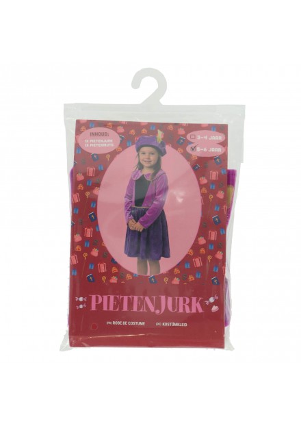Pietenjurk Paars Sterren 110-116 Cm