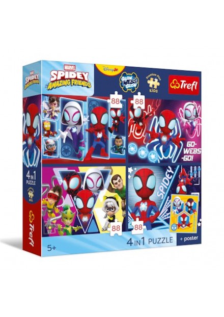 Trefl puzzel 4 in 1 Spidey en zijn vrienden 4x88
