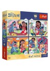 Trefl Puzzel 4 in 1 ruimte Stitch 4x88