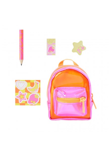 Real Littles neon rugtas stationary rose, oranje glitter