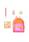 Real Littles neon rugtas stationary rose, oranje glitter