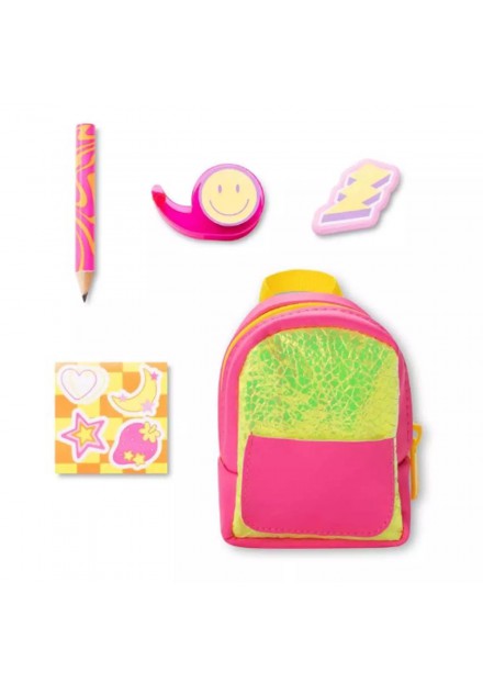 Real Littles neon rugtas stationary rose, geel glitter
