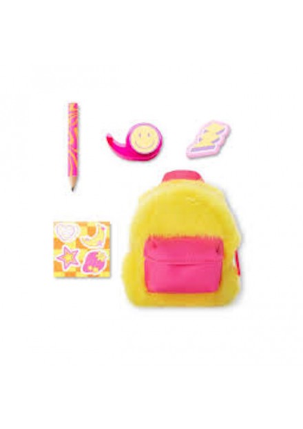 Real Littles neon rugtas stationary geel pluch