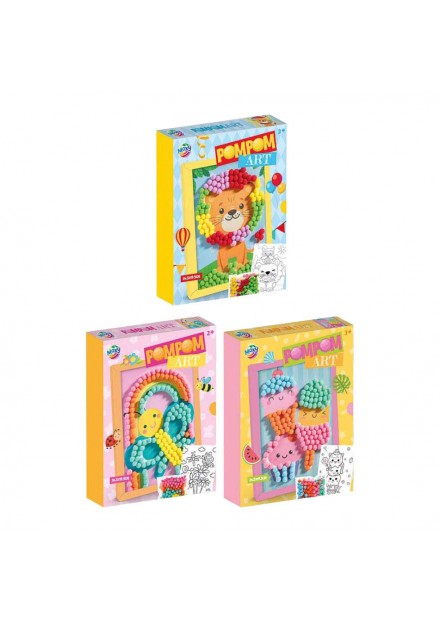 Pompom maken inclusief frame 27x20cm assortie