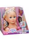 Baby Born kappershoofd regenboogblond met styling-set
