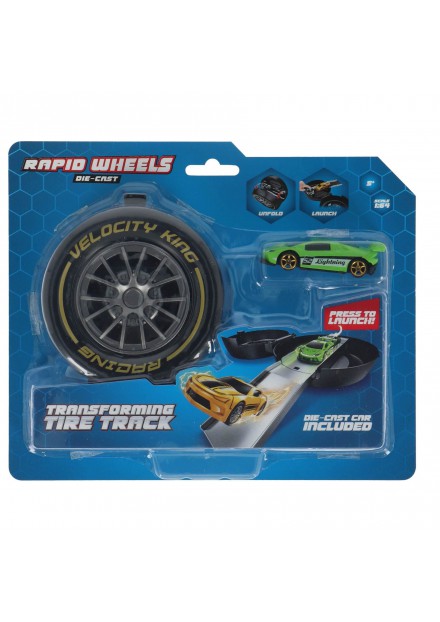 Rapid Wheels Auto launcher met die cast auto in autoband opberg  assortie