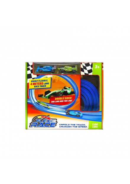 Racebaan flexibel 4 meter blauw