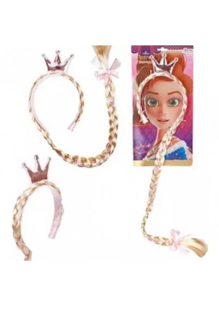 Diadeem met vlecht en kroon prinses
