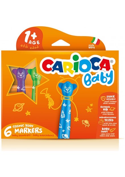 Carioca Baby Teddy Viltstiften  6 stuks 1 jaar